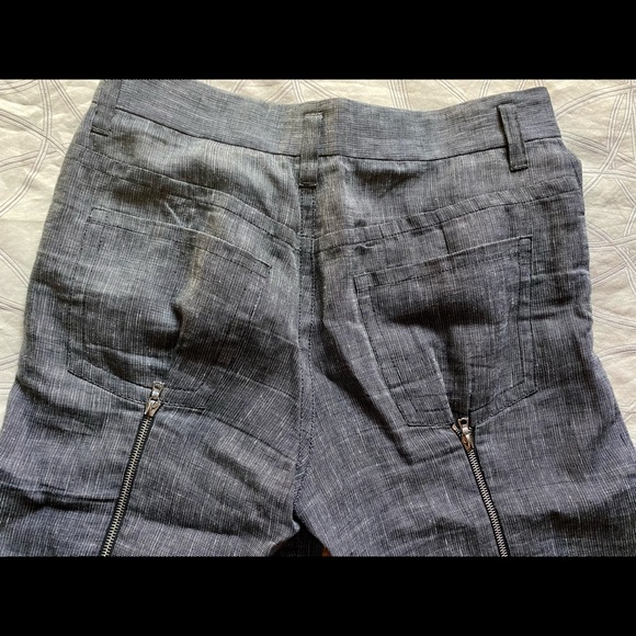 Marc Jacobs Linen High Waisted Cropped Pants with Back Zippers, size 8 - Picture 4 of 12